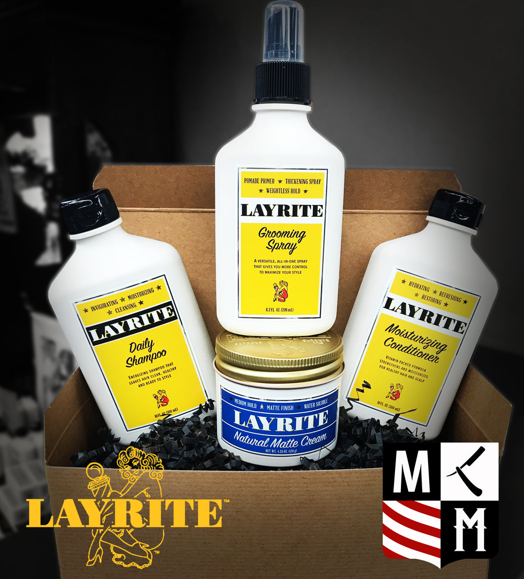Layrite Kit 1: Shampoo, Conditioner, Pom, Grooming Spray